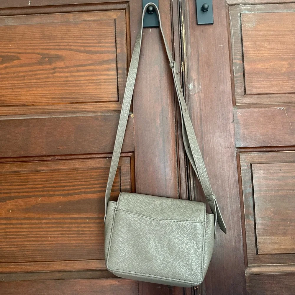 Classic Pebbled Leather Crossbody Bag in Taupe - Picture 3 of 3